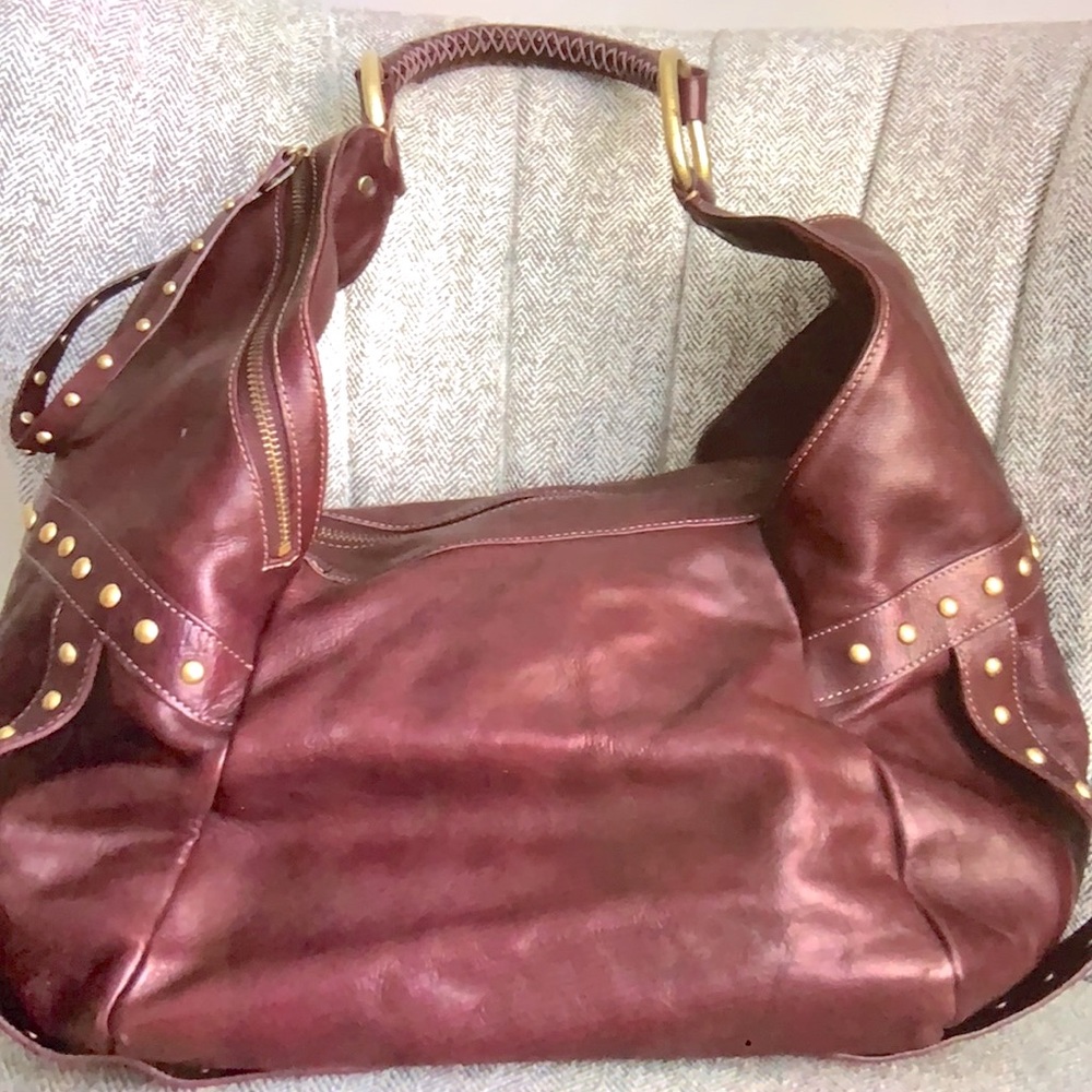 KENNETH COLE NY Hudson Rivet Leather Hobo